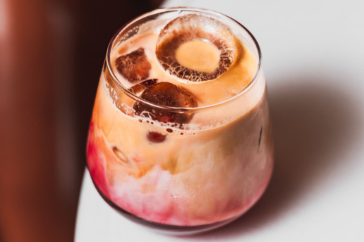 Iced rose latte