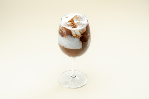 Iced chocolate cream latte